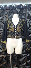 Load image into Gallery viewer, Premier Collection sequin/beaded crop cardigan        sz med-large
