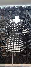 Load image into Gallery viewer, Ankara polka dot wrap flare dress             one size
