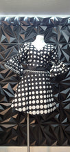 Load image into Gallery viewer, Ankara polka dot wrap flare dress             one size

