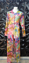 Load image into Gallery viewer, Ashley Stewart sheer graffiti duster                 sz 18/20
