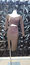 Load image into Gallery viewer, Akira shimmer golden bodycon dress              sz medium
