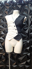 Load image into Gallery viewer, Black and white half and half vest          sz xl (runs smaller), best fitting sz 10/12
