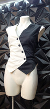 Load image into Gallery viewer, Black and white half and half vest          sz xl (runs smaller), best fitting sz 10/12
