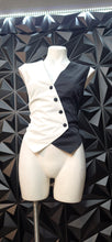 Load image into Gallery viewer, Black and white half and half vest          sz xl (runs smaller), best fitting sz 10/12
