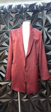 Load image into Gallery viewer, Leith wine red open front blazer            sz large (10)
