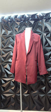 Load image into Gallery viewer, Leith wine red open front blazer            sz large (10)
