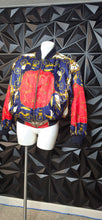 Load image into Gallery viewer, Chain print bomber jacket                sz untagged, best fitting sz large
