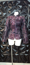 Load image into Gallery viewer, Christopher Banks burgundy and silver blazer               sz large,10
