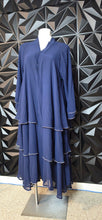 Load image into Gallery viewer, Navy layered rhinestone trim dress/duster              sz untagged, fitting sz 14-1x
