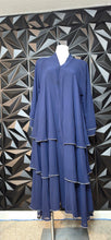 Load image into Gallery viewer, Navy layered rhinestone trim dress/duster              sz untagged, fitting sz 14-1x
