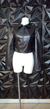 Load image into Gallery viewer, Shein black raised shoulder blazer top           sz large, best fitting sz medium
