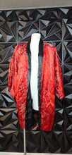 Load image into Gallery viewer, Red oriental open front duster
