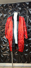 Load image into Gallery viewer, Red oriental open front duster
