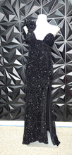 Load image into Gallery viewer, Fashion nova black sequin dress          sz med, best fitting sz small
