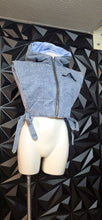 Load image into Gallery viewer, Denim quilted poncho vest               sz large
