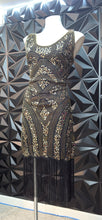 Load image into Gallery viewer, Vintage sequin and beaded fringe dress         szlarge,best fit sz medium
