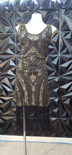 Load image into Gallery viewer, Vintage sequin and beaded fringe dress         szlarge,best fit sz medium
