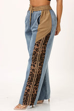 Load image into Gallery viewer, Jazmine Leopard Denim Drawstring Cargo Pants
