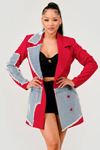 Load image into Gallery viewer, Athina Denim Mix Casual Blazer

