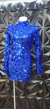 Load image into Gallery viewer, Akira blue sequin dress               sz small

