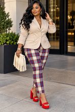 Load image into Gallery viewer, Plaid pant/tab blazer 2 piece set  sz 12P
