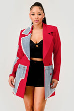 Load image into Gallery viewer, Athina Denim Mix Casual Blazer
