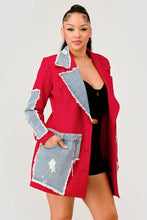 Load image into Gallery viewer, Athina Denim Mix Casual Blazer
