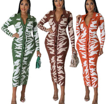Load image into Gallery viewer, Plus Size Women&#39;s Printed Sexy Fashion Dress
