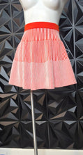 Load image into Gallery viewer, Free Assembly fit and flare stripe skirt/orange top 2 piece set           sz sm-large
