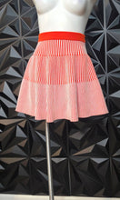 Load image into Gallery viewer, Free Assembly fit and flare stripe skirt/orange top 2 piece set           sz sm-large
