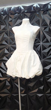 Load image into Gallery viewer, Fashion Nova white balloon dress             sz med, best fit sz small
