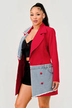 Load image into Gallery viewer, Athina Denim Mix Casual Blazer
