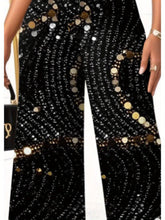 Load image into Gallery viewer, Elegant Plus Size Shiny Print Sleeveless Wide Leg Bodysuit
