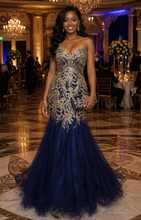 Load image into Gallery viewer, FORMAL BODYCON MERMAID DRESS    SZ 10  (8/10)RIBBON FOR LACED UP NOT INCLUDED
