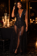 Load image into Gallery viewer, Venus bodysuit sequin dress         sz 10
