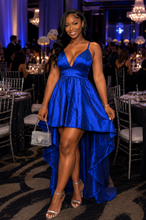 Load image into Gallery viewer, Windsor blue high low dress          sz medium
