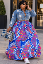 Load image into Gallery viewer, Long Multicolor printed skirt             sz xxl

