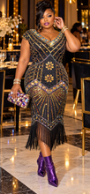 Load image into Gallery viewer, Babeyond sequin/beaded fringe dress              sz 4xl (18 fit)
