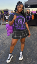 Load image into Gallery viewer, Black/white skirt/purple haze tee  2 piece set      sz medium
