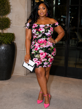 Load image into Gallery viewer, Premier Amour floral off shoulder dress  sz 16
