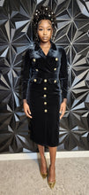 Load image into Gallery viewer, NWT Long crush velvet button dress            sz 6/8
